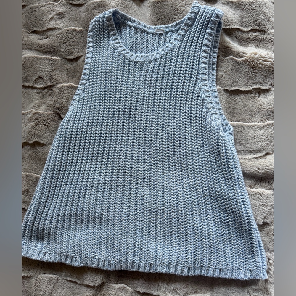 Women's Blue Knit Sweater Vest